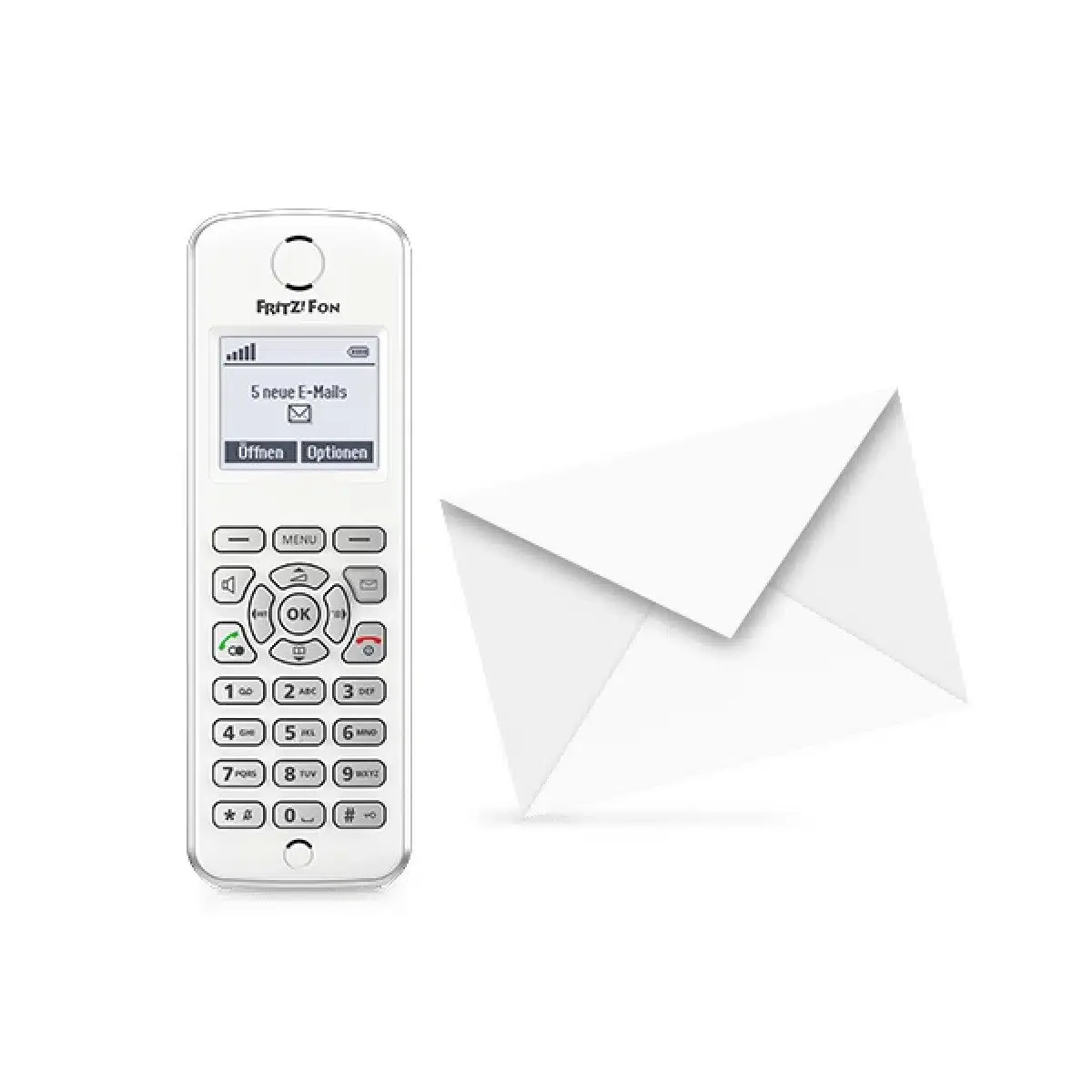 AVM FRITZ! Fon M2 Schnurloses Telefon (DECT), Weiß – Vorführgerät – Bild 4