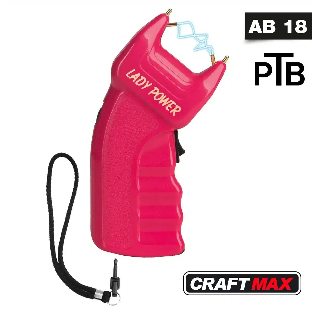 “Lady Power” Elektroschocker 200.000 Volt inkl. Batterien mit Holster – in Deutschland ab 18 Jahren erlaubt – pink