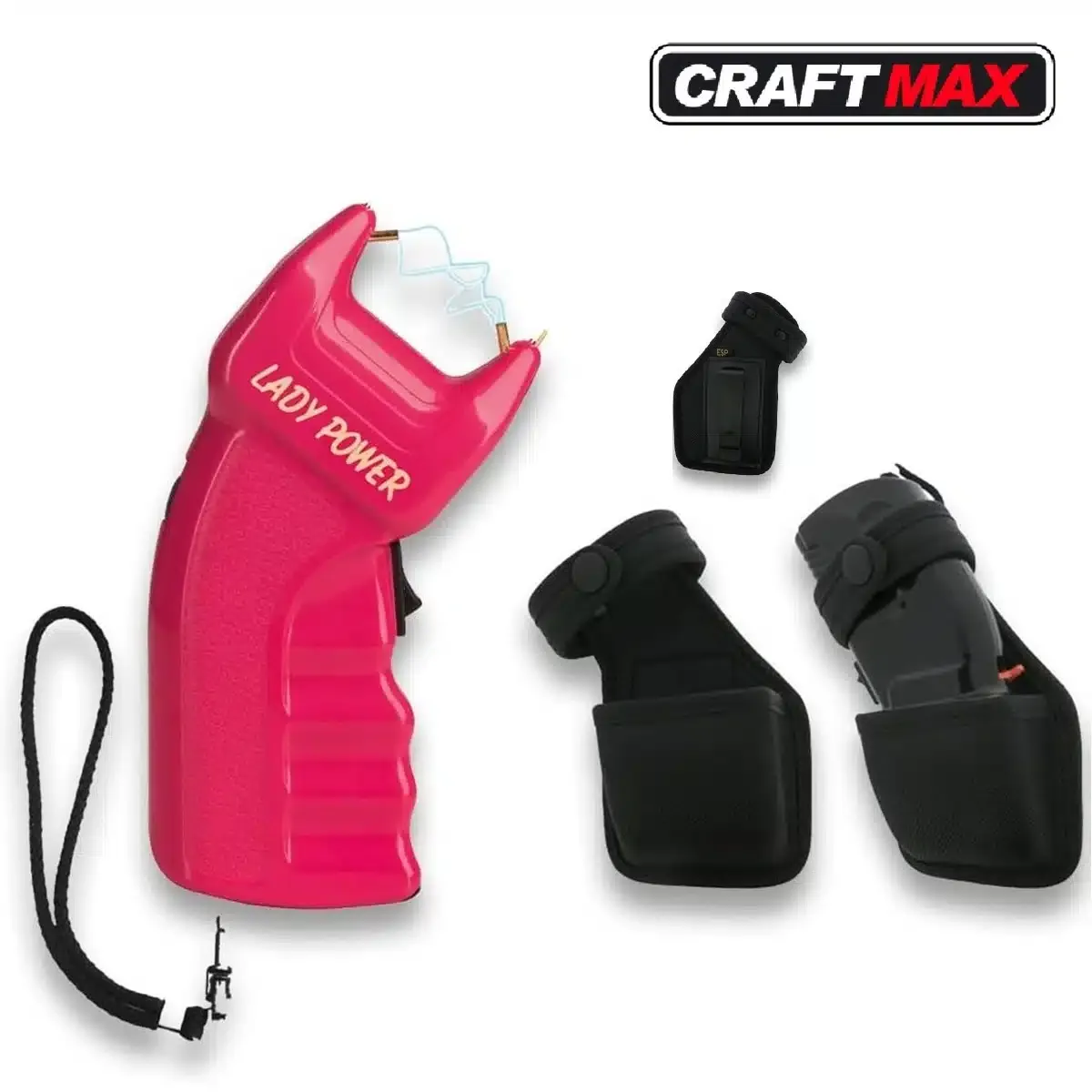 “Lady Power” Elektroschocker 200.000 Volt inkl. Batterien mit Holster – in Deutschland ab 18 Jahren erlaubt – pink – Bild 2