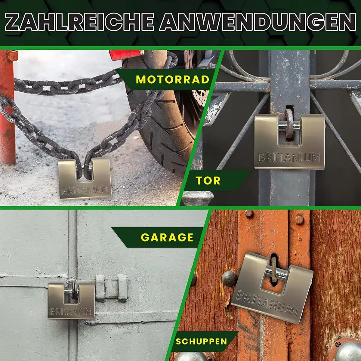 ORBI® Gepanzertes Monoblock 74mm Hochsicherheits-Vorhängeschloss, Aufbohrschutz, inkl. Sicherheitszylinder mit 5 Schlüsseln – Bild 4