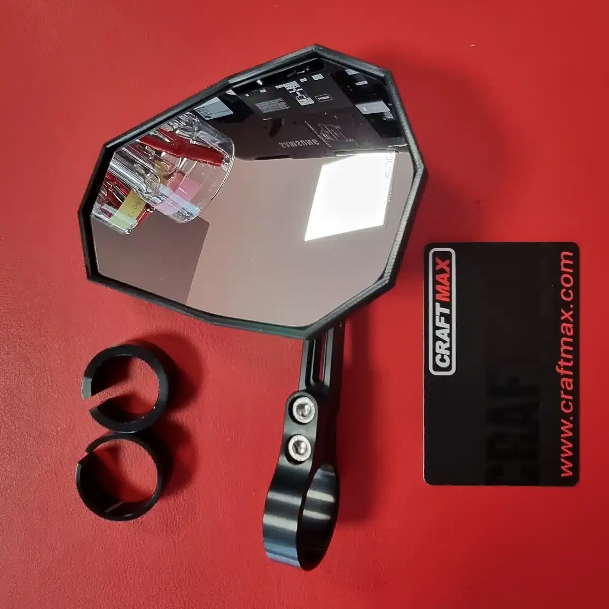 CRAFTMAX® “stealth-b5” Lenkerspiegel für Fahrräder, Mountenbike, e-Bikes und Motorräder mit Adapter – black – Bild 2