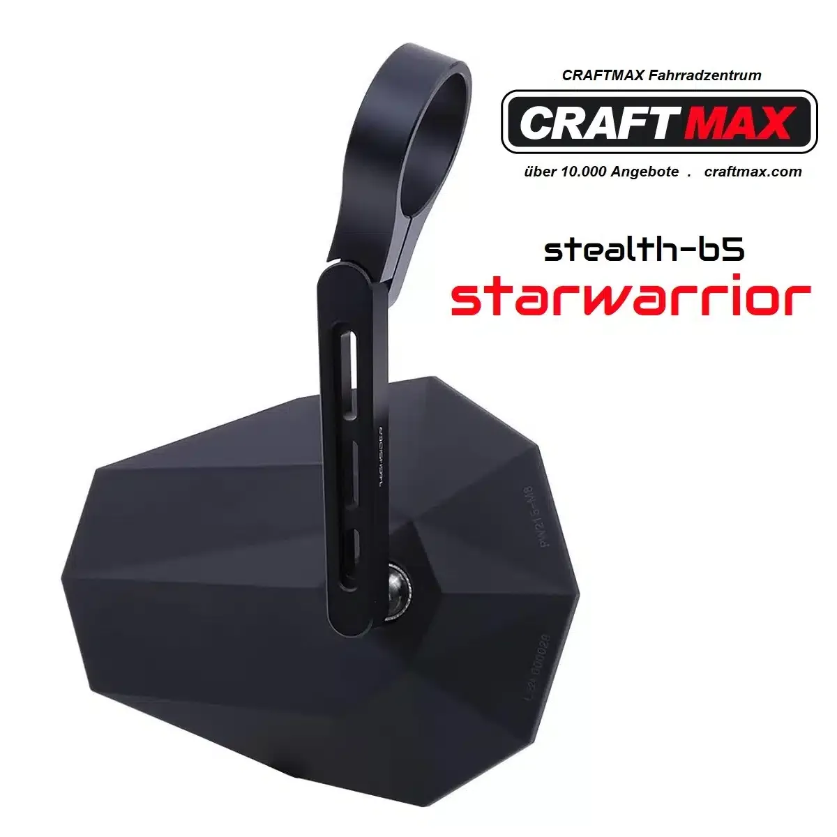 CRAFTMAX® “stealth-b5” Lenkerspiegel für Fahrräder, Mountenbike, e-Bikes und Motorräder mit Adapter – black – Bild 7