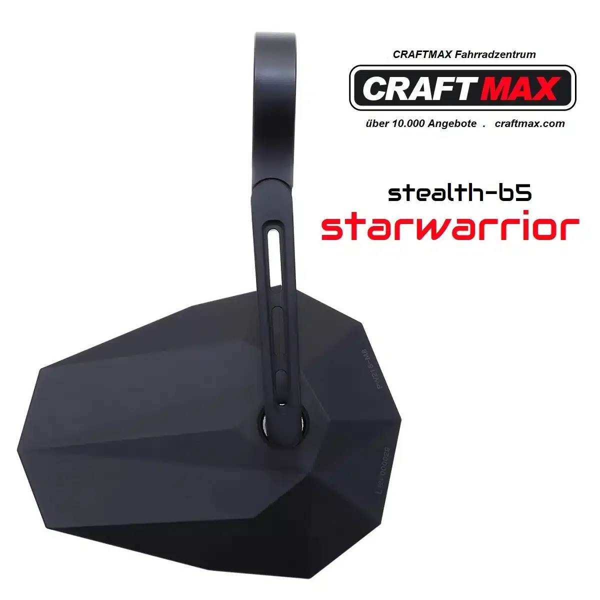 CRAFTMAX® “stealth-b5” Lenkerspiegel für Fahrräder, Mountenbike, e-Bikes und Motorräder mit Adapter – black – Bild 6