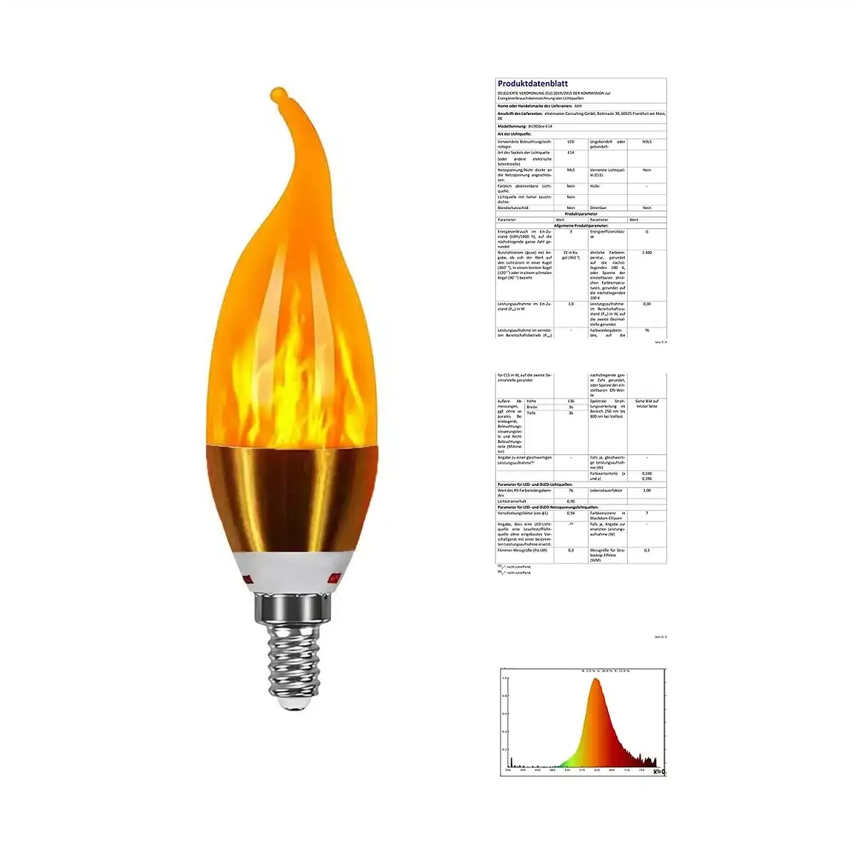 E27 LED Leuchtmittel mit 3 Flammen Simulationen – 2W, 270LM Vintage Edison Glühfaden Retro Feuer Optik – Bild 9