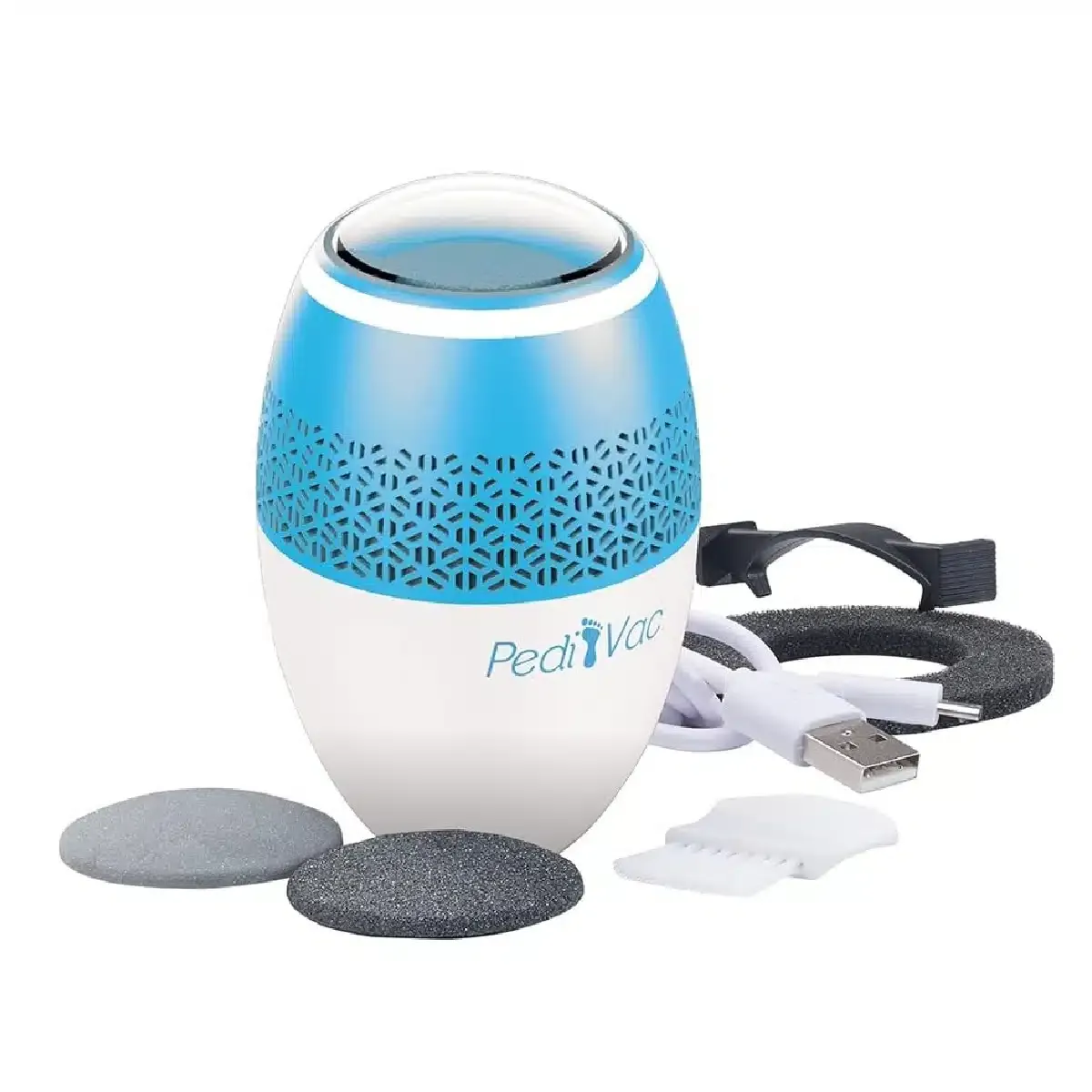 PediVac® Pro Hornhautentferner Fußpflegegerät inkl. Saugfunktion, LED-Licht, Aufsätze grob – fein