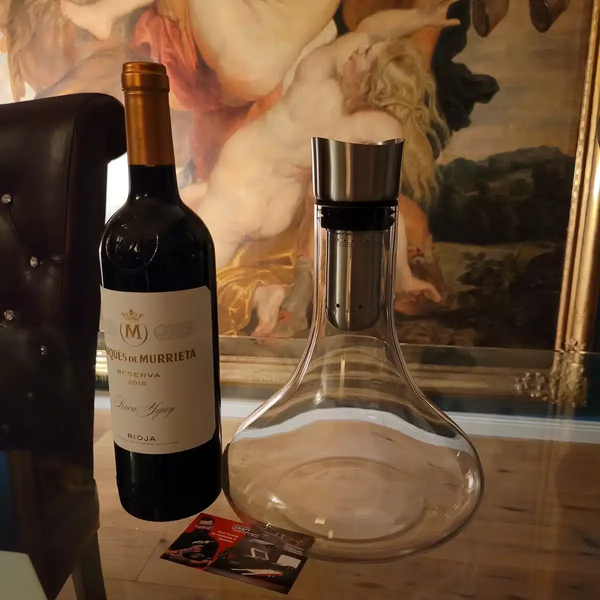 Wein Dekanter Kristallglas Dekantierer mit eingebautem Aerator Belüfter und Filter, tropffreies Eingießen 1800ml/63.3oz – Bild 3