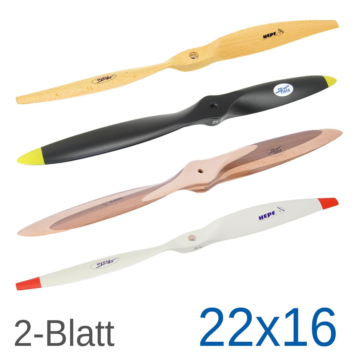 Fiala 2-Blatt 22×16 Holzpropeller