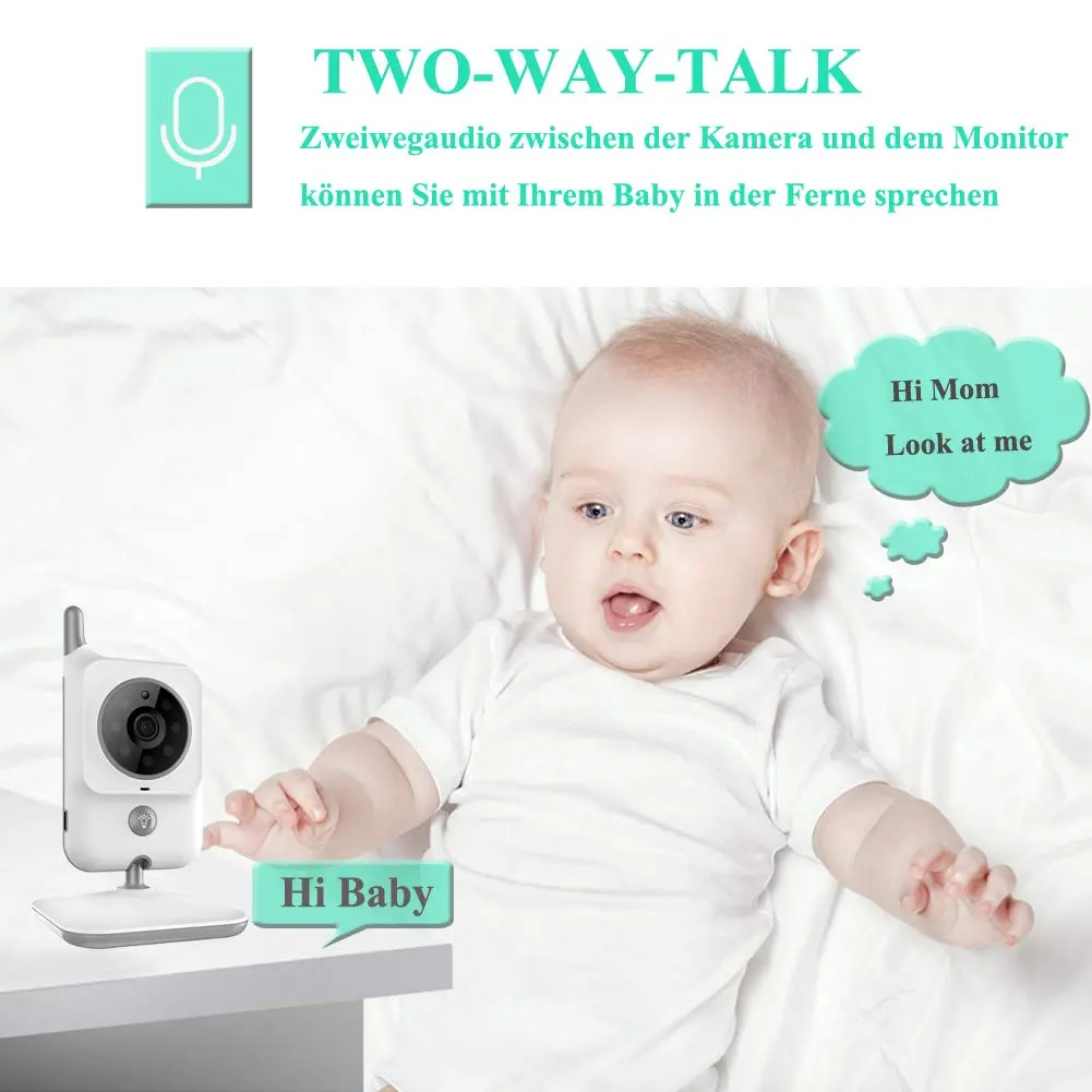Babyphone mit Kamera Video Baby Monitor 3.2 Zoll Babyfon – Bild 6