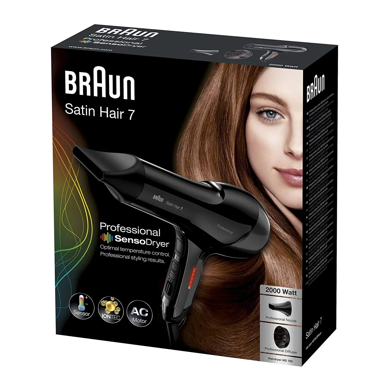 Braun Satin Hair 7 SensoDryer Haartrockner HD 785, mit IonTec und Diffusor, 2000 Watt – Bild 6